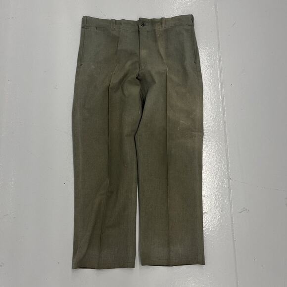 Vintage 60s Sears Green Sanforized Workwear Chinos 36x27 - Picture 1 of 4
